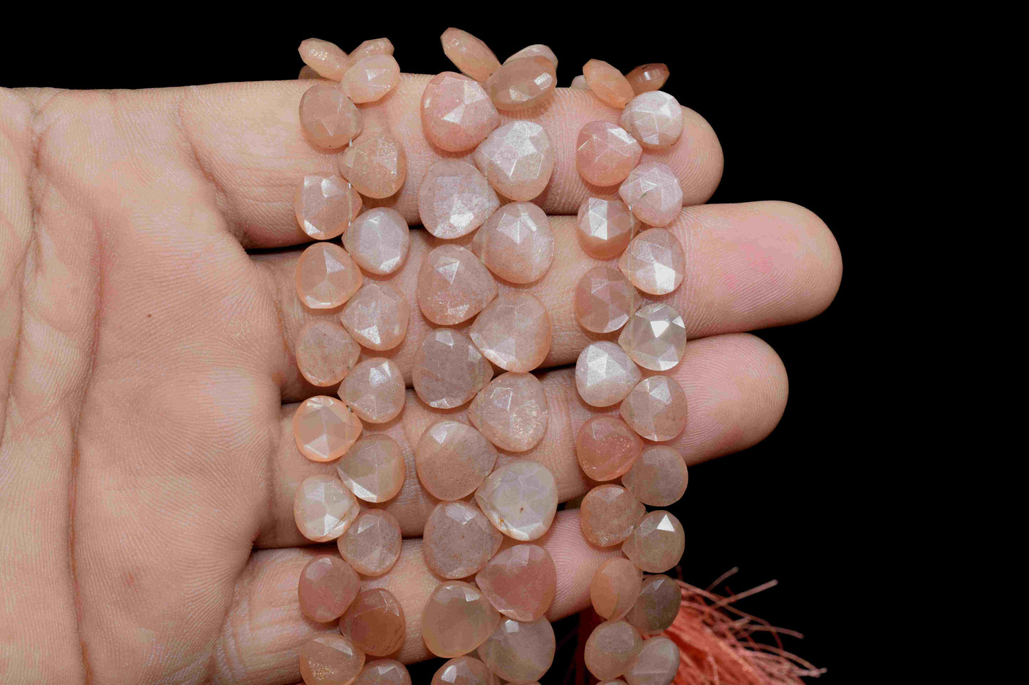 Peach Moonstone Faceted Heart Shape Beads,Peach Moonstone Briolettes,Peach Moonstone 10mm Briolettes,Jewelry Making Beads,jewelry beads