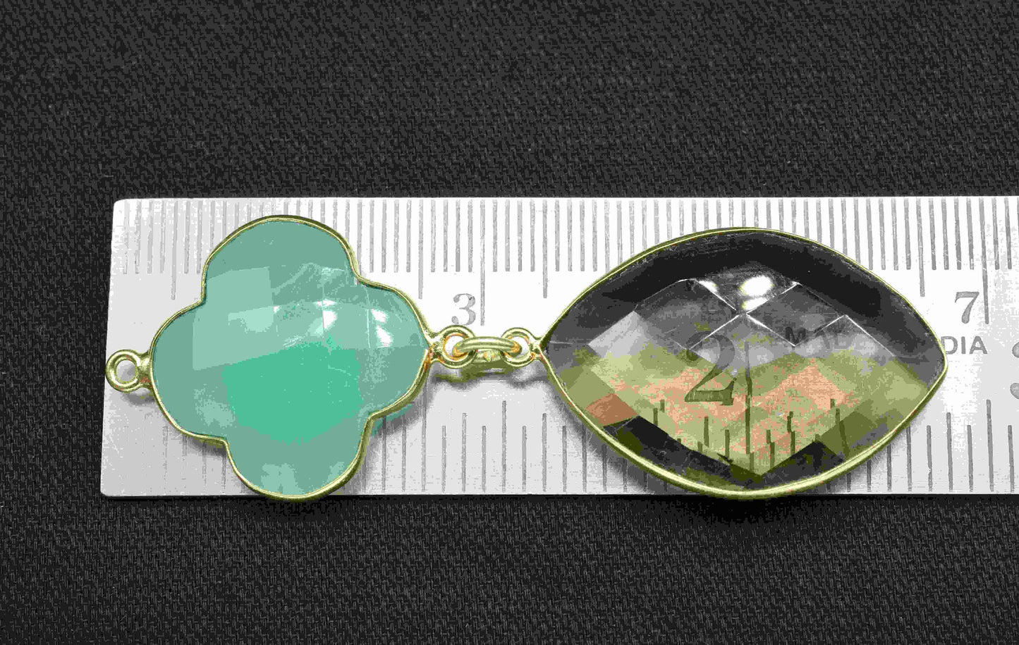 Aqua Chalcedony + Smokey Quartz Component Pendants ,Multi Stone Dangle Earrings ,Earring Component Jewelry ,Dangle pendant Charms,B'day Gift