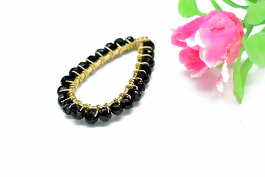 Black Onyx Wire Wrapped Earring,Gemstone Component,Handmade Earring,Dangle Earring Component,Findings Earring Component,Black Onyx Jewelry,
