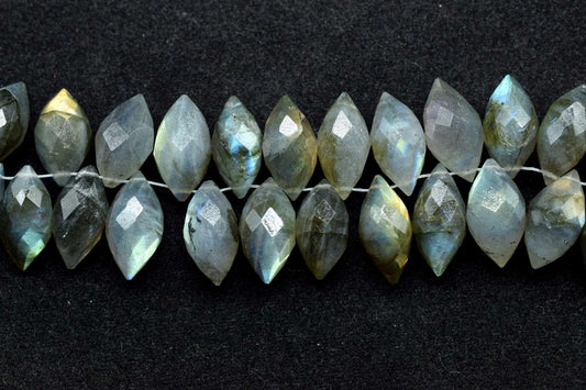 Labradorite faceted Dew Drops beads,7x14 mm Dew Drops briolettes,Spiky tear drops,jewelry making beads,Grey Gemstone briolettes,fancy Drops