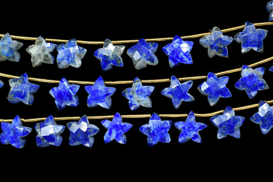 Lapis Star Shape | Briolette beads | Gemstone Beads | Strand 4 inches,Lapis carved Briolette | Fancy Shape | Star Shape | Lapis lazuli Beads