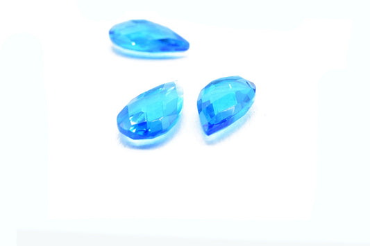 London Blue Topaz Faceted Pear Shape Briolettes,10x18mm Pear Shape Beads,Blue Topaz Briolettes,Faceted Pear Beads,Blue Topaz Jewelry Beads,