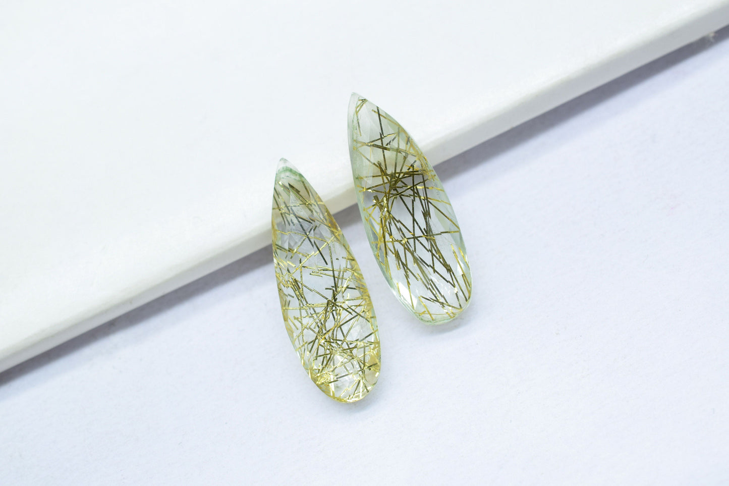 Golden Rutile Quartz Faceted 10X30mm Pear Shape Briolettes,Rutile Faceted Teardrop,Golden Rutilated Quartz Teardrop Briolettes,Gemstone Bead