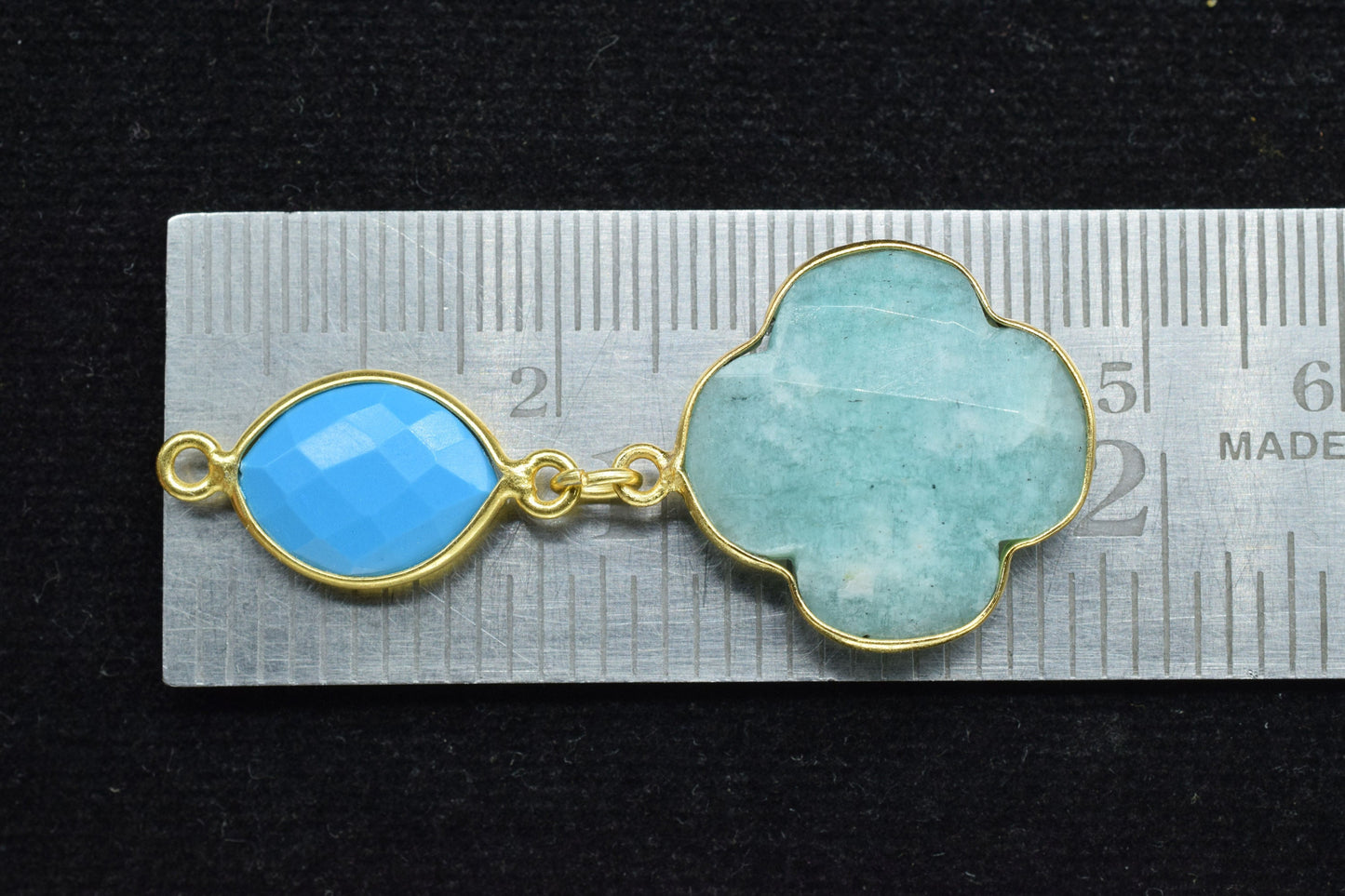 Amazonite Dangle Component pendants,Multi Stone Dangle Earring,Handmade Jewelry,Turquoise pendant Charms,Gemstone Bezel pendant,Women gift