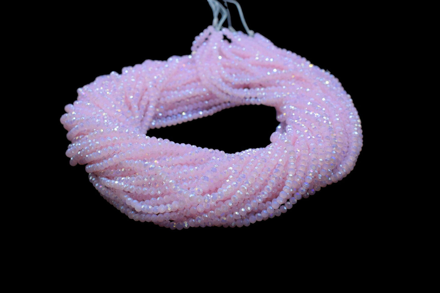 Rose Quartz Faceted Beads/Loose Gesmstone Beads/Pink Stone Beads/Jewelry Making Beads/Rondelle Beads Rose quartz Beads Strand/Beds Faceted