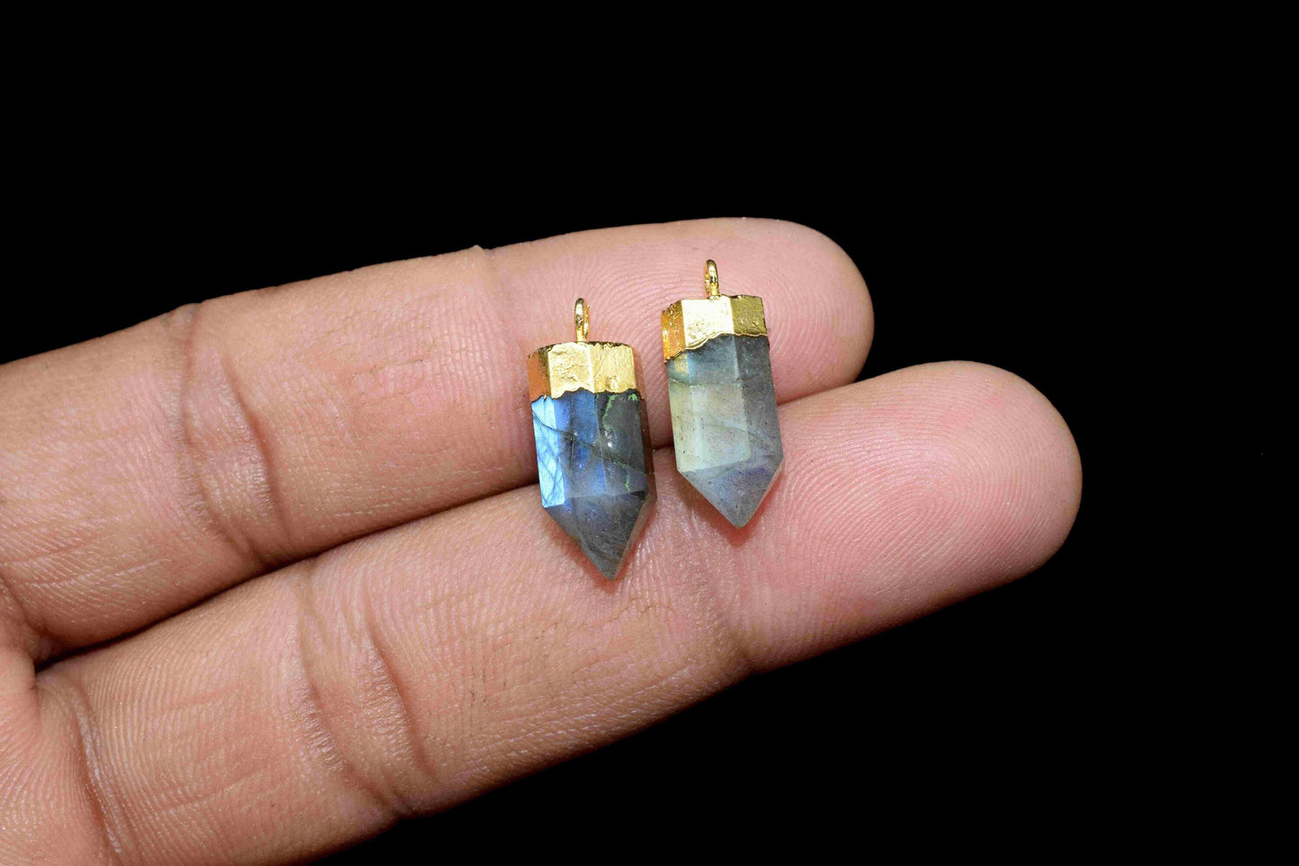 Labradorite Pointed Pendant,Pencil Connector,Gold Vermeil Point Pendants,Statement Pendant,Gemstone Pendant,Handmade pendant Jewelry,Gift