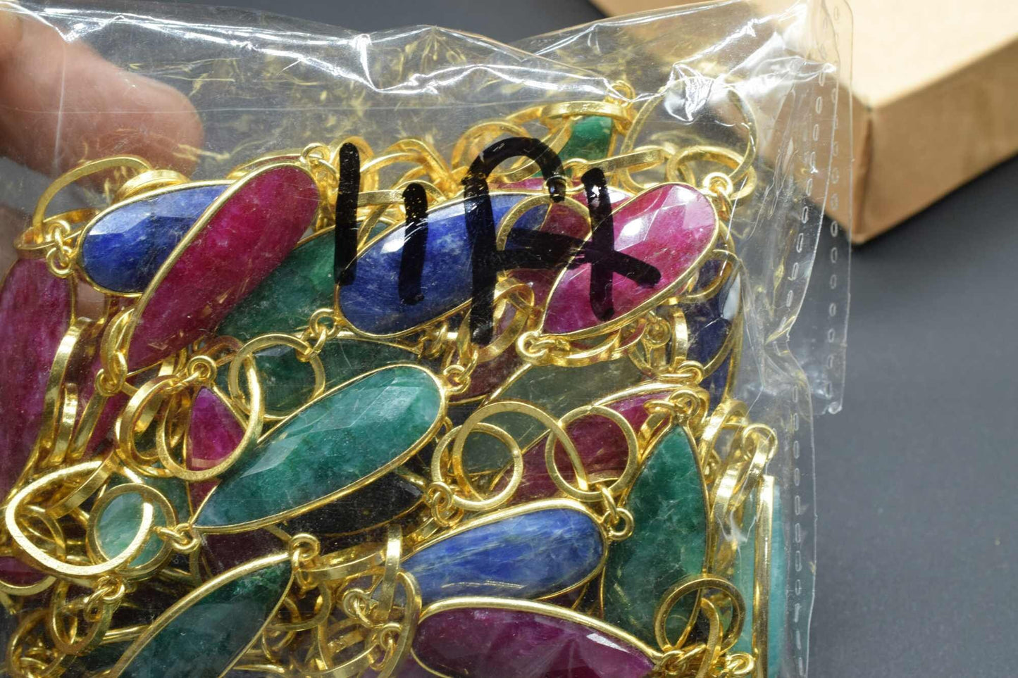 Natural Multi Precious stone 10x30mm long briolette connector link Chain,Ruby Bezel Chain,Emerald Chain,Sapphire chain,link chain,bezels