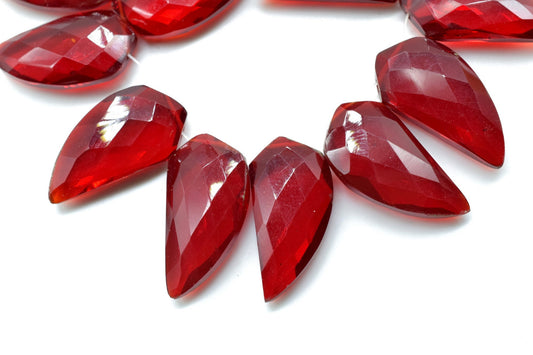 Garnet 10x20mm Horn shape beads,Shark Tooth Shape faceted beads, jewelry supplies,Garnet Briolettes,Top Quality Briolettes,Garnet tooth bead