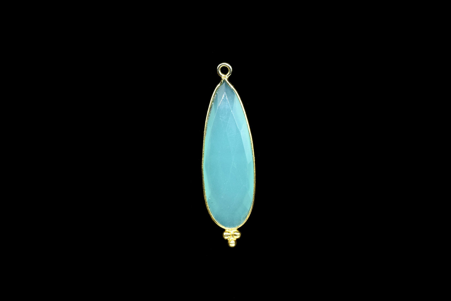 Aqua Chalcedony 10x30mm Bezel charms,Aqua Quartz Pendant,Station Bezel Link Supplies,Aqua Quartz Jewelry,Connector Pendant,Gemstone Teardrop
