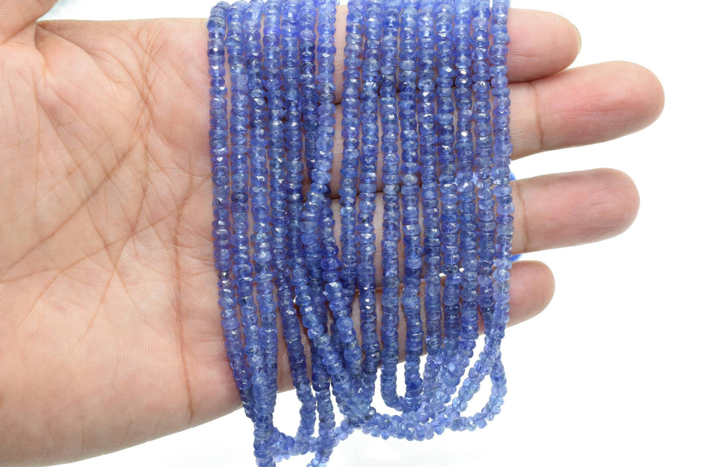 Natural Tanzanite 3mm to 4mm Faceted beads,Tanzanite Rondelle Beads,Tanzanite AAA Quality bead,16''Tanzanite bead strand,jewelry making bead