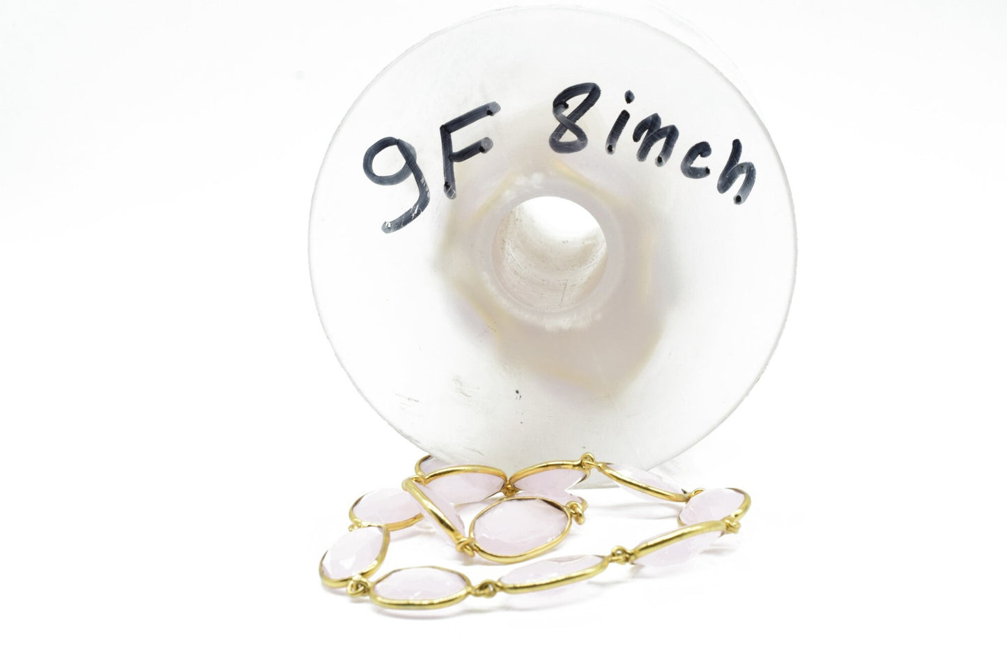 Rose Quartz Gold Plated Bezel Connector Chain,Rose quartz connector chain,Rose quartz Free shape bezel connector chain,Bezel Station Chain