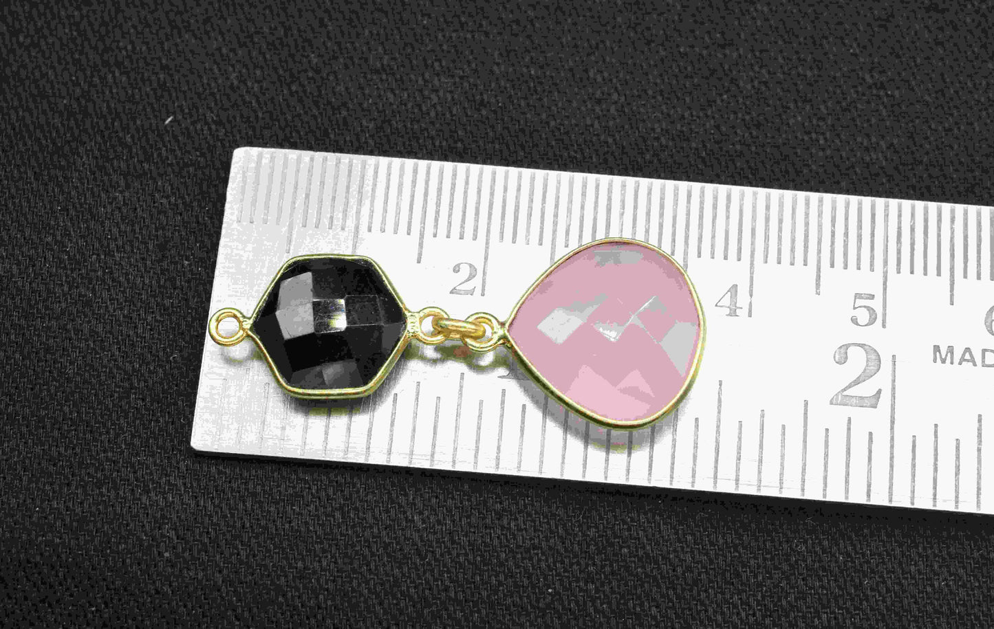Black Onyx Pendant Charms , Rose Quartz Dangle Earring Component , Multi Gemstone Dangle Earring , Component Jewelry , B'day Gift
