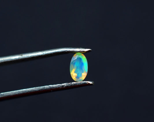 Natural Ethiopian opal 3x5mm Oval Faceted Gemstone,Multi Fire Ethiopian Opal,Welo Fire Opal Jewelry Making Gemstone,welo Fire opal Gemstone