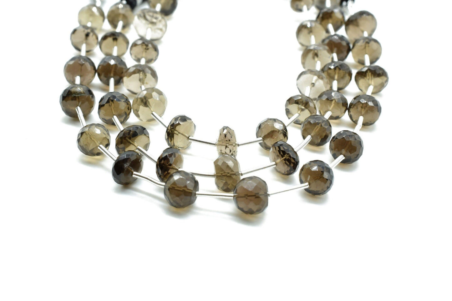 Smoky Quartz 6mm Rondelle beads,Smoky Quartz beads,Smoky Quartz strand,Smoky Quartz faceted beads,Smoky Quartz string,Faceted rondelle beads