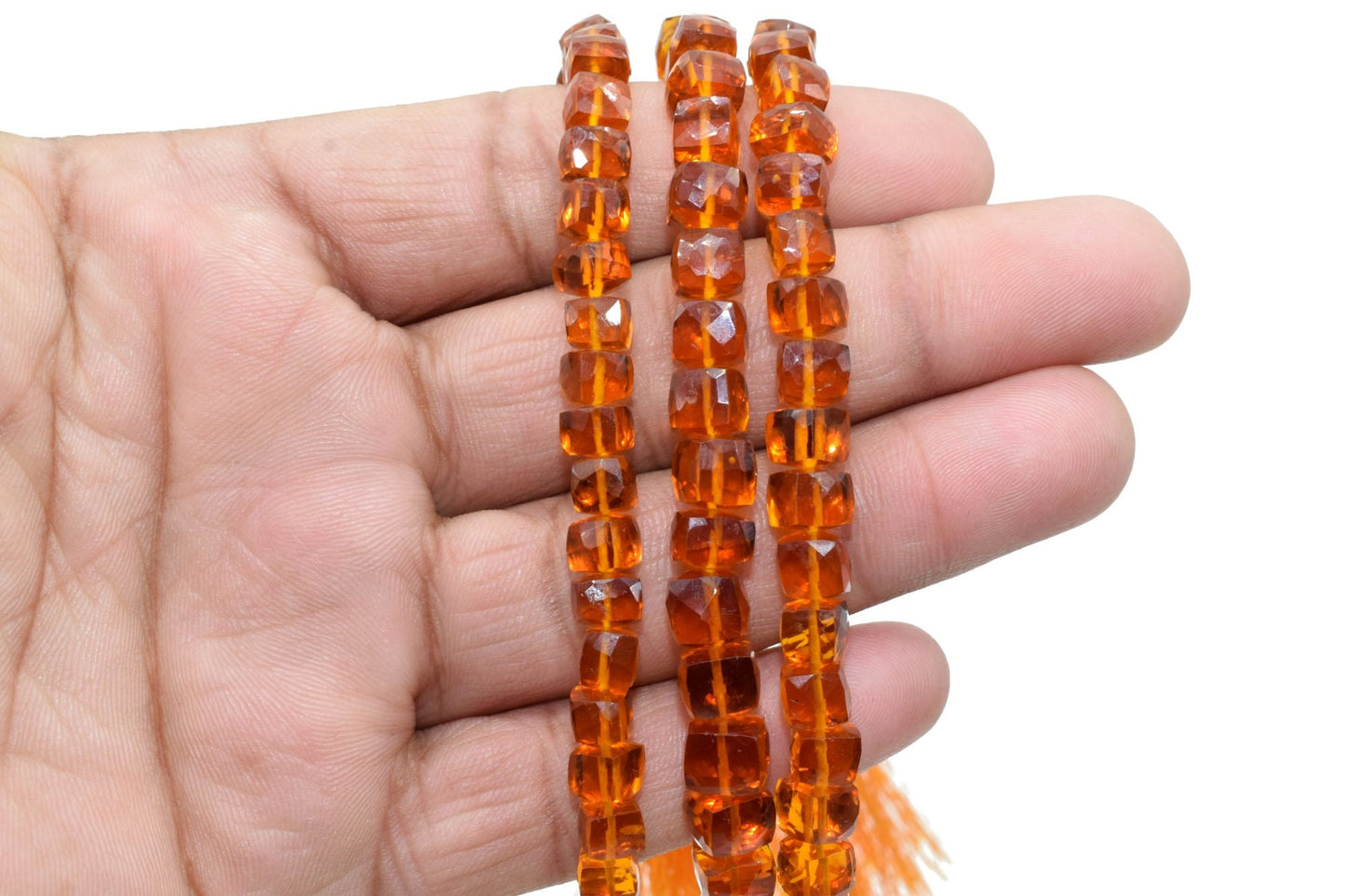 Golden Citrine Cube Beads,Natural Gemstone Faceted Cube Strand,3D Square Shape Nuggets,8MM Cube Faceted Beads,Citrine Briolettes Beads,