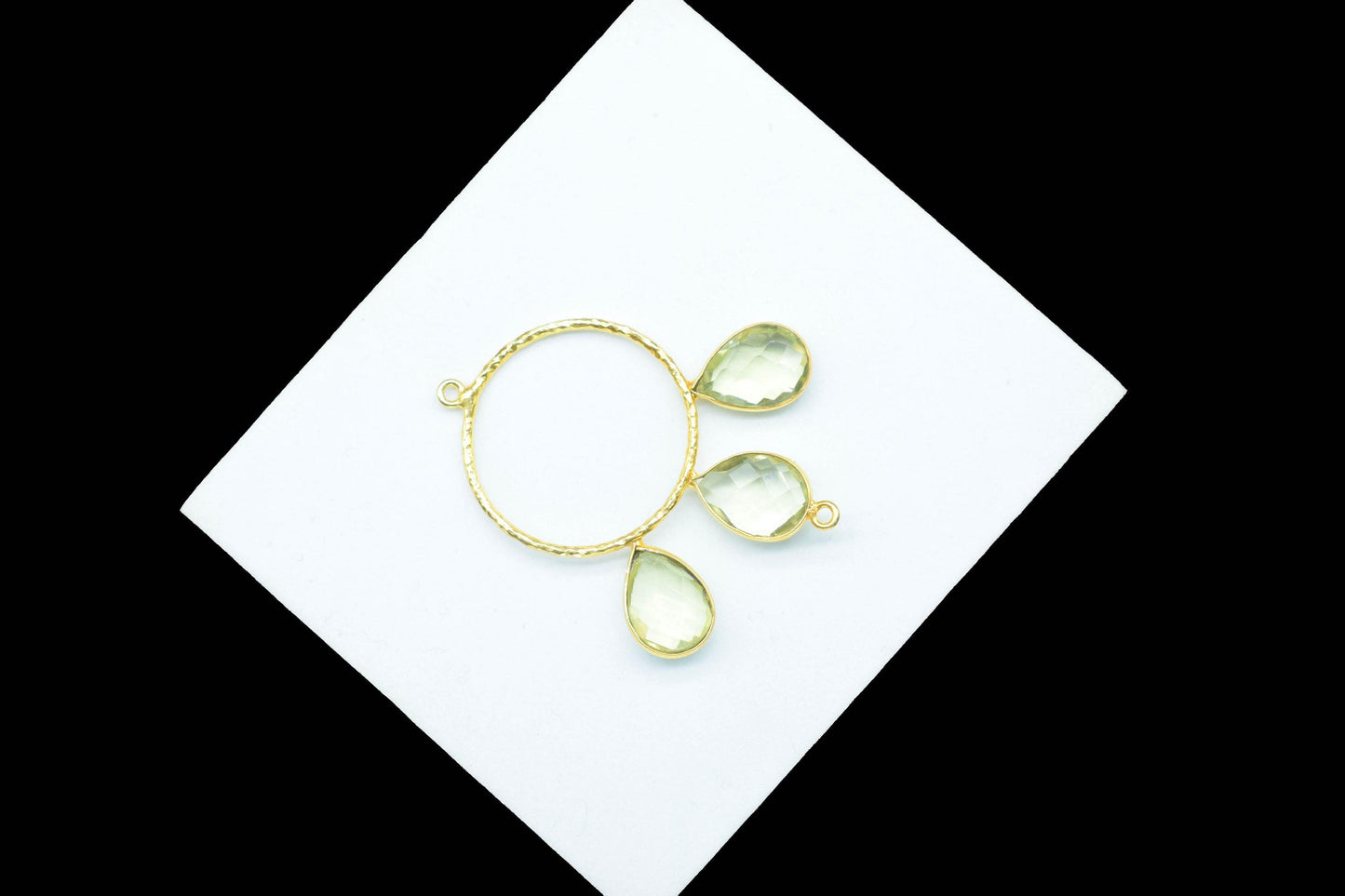 Lemon Quartz Pendant/Gold Plated Jewellery/Connector Jewellery/Yellow Gemstone Jewellery/Brass Connector Jewellery/Double Bail Pendant/Gift