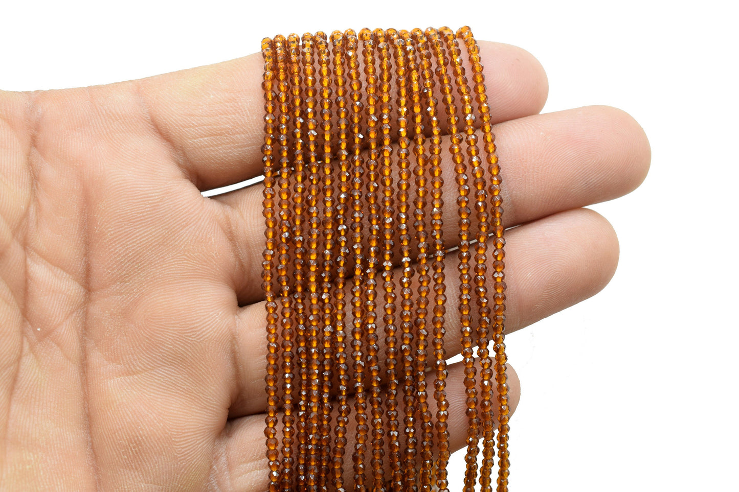 Hessonite Faceted Beads/Beads Strand/Jewerly Making Beads/2mm Hessonite Beads Strand/Loose Beads/Rondelle Beads/Full Strand Beads/Gift
