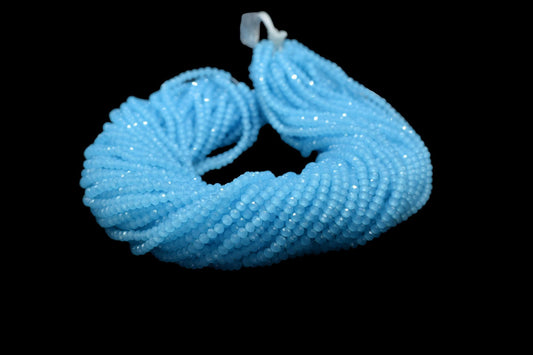 Peru AquaChalcedony Faceted Beads/Loose Stone Beads/JewelryMaking Beads/Aqua Chalcedony Beads Strand/Rondelle Beads/13 inche beads Strand