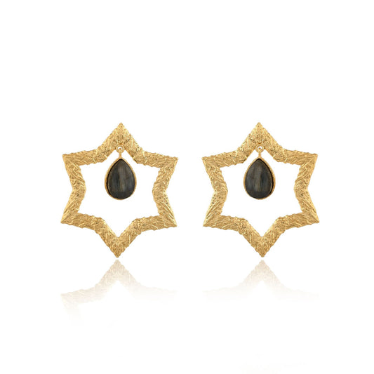 Natural Labradorite Earring/Handmade Earring/Gold Plated Earring/Boho Earring/Bridal Jewelry/Women Earring/DangleEarring/Labradorite Jewelry