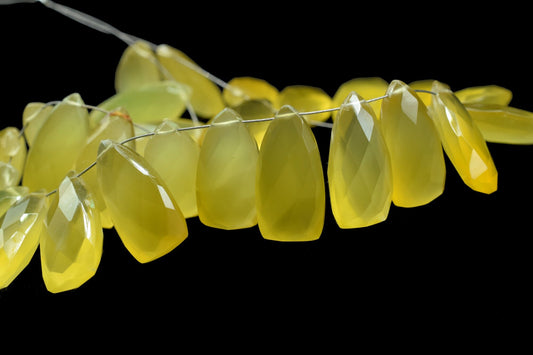 Yellow Chalcedony Faceted Pyramid Shape Briolette,Triangle Faceted beads,Chalcedony Briolettes,Jewelry Making Beads,AAA Briolettes