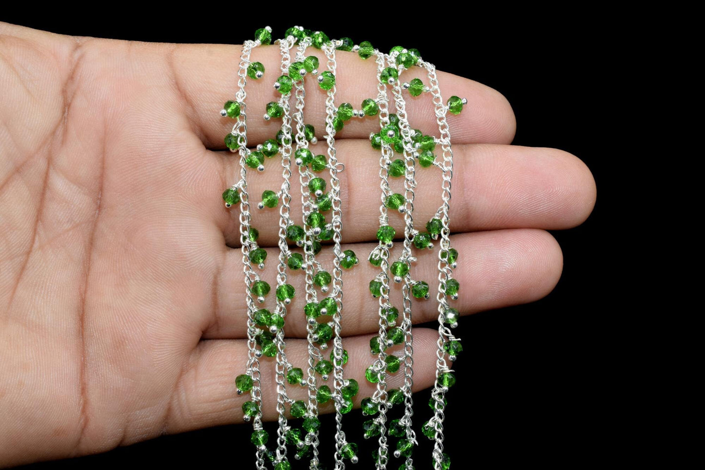 Peridot Cluster Rosary Chain,Peridot Faceted Rosary Chain,Dangling Rosary Chain,Unqiue Rosary,Wire Wrapped Beads Rosary,Beads Rosary Chain