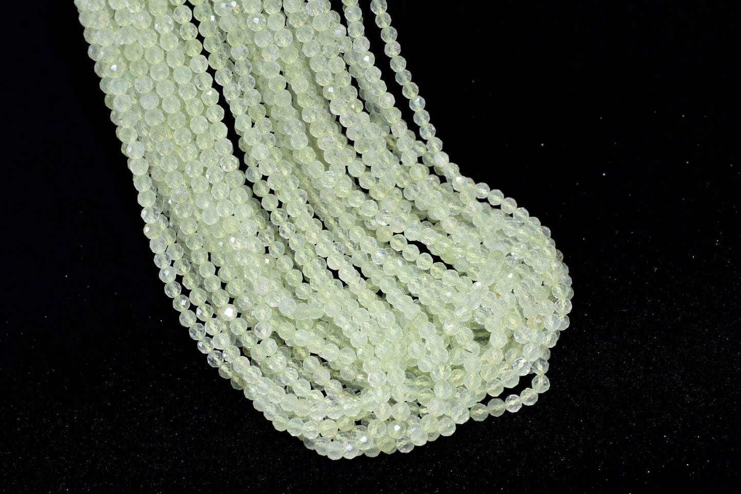 Prehnite Faceted beads,3mm Prehnite rondlle beads,Semi Precious Beads,Natural stone beads,green color beads,Prehnite beads strand,13''strand