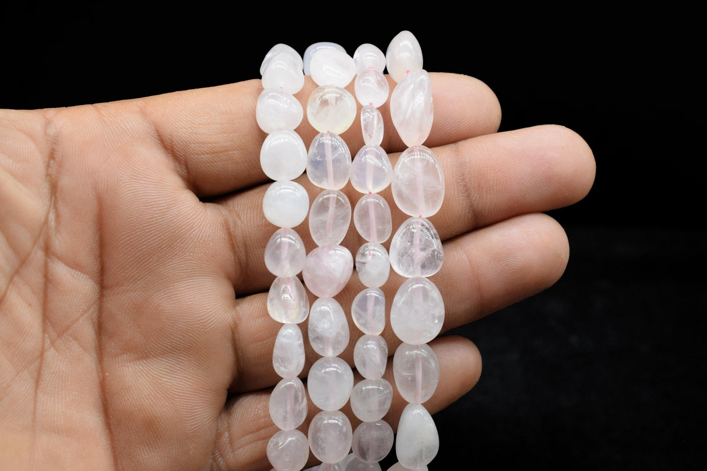 Natural Gemstone Nuggets Beads/Smooth Beads/Jewelry Making Craft/Rose Quartz Nuggets Beads/Handmade Jewelry/Jewelry Component/B'day Gift