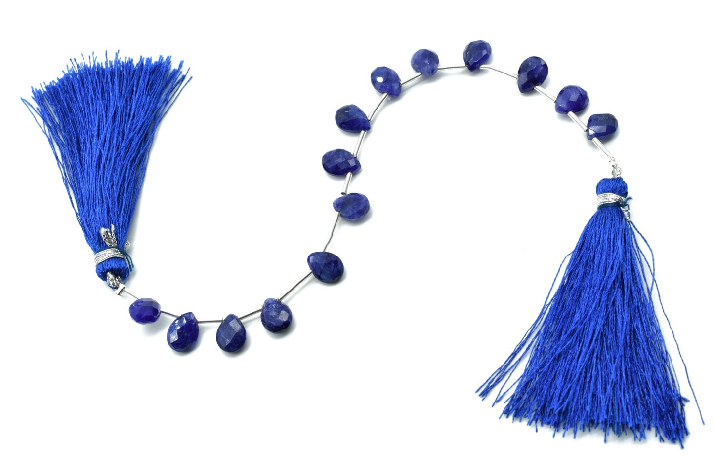 Blue Sapphire 6x8mm TearDrop Briolettes,Sapphire drops,Jewelry making beads,Supplies beads,Sapphire Pear shape Briolettes,Briolettes strand