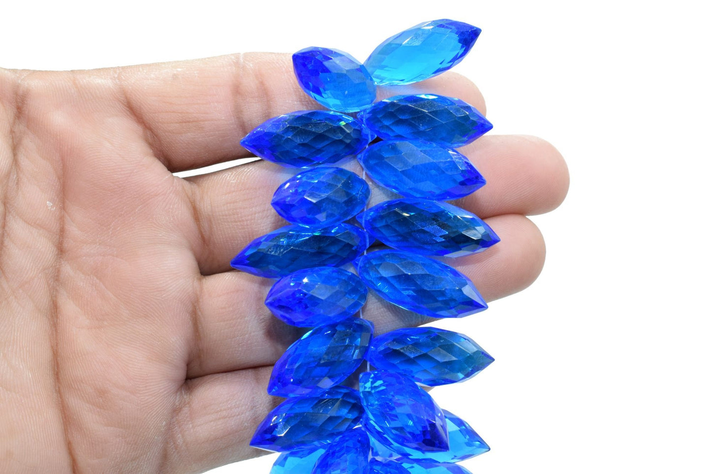 Blue Topaz faceted Dew Drops beads,10x25mm Dew Drops briolettes,Gemstone Briolettes,Dew Drops Earring Beads,Foxtail Beads,Matching pairs