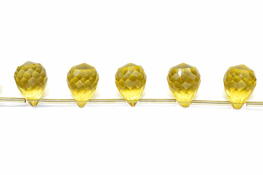Citrine Drop 10x14mm Faceted Briolette,Teardrop Shape Briolette,Yellow Color Citrine Drop,Citrine Faceted Drop Shape Briolettes jewelry,Gift