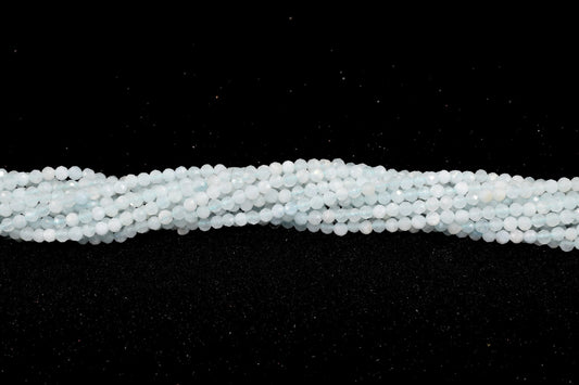 3mm Aquamarine Rondelle Beads,Milky Faceted beads,Necklace Jewelry Making,Crafts,AAA Quality Gemstone Beads,Loose Faceted beads,13'' strand