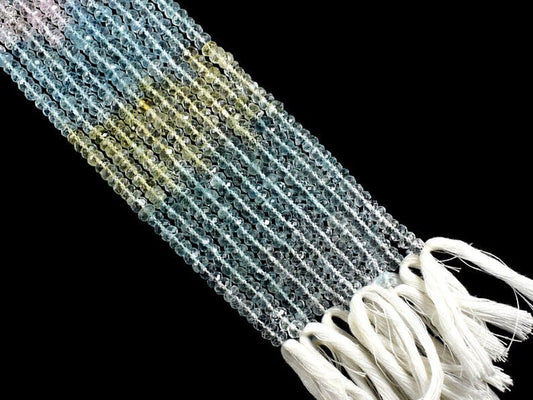 Natural Multi Aquamarine Faceted 5mm to 5.5mm beads,Rondelle Beads,Multi Aquamarine Beads,Gemstone Loose Beads,Faceted Rondelle Beads,strand