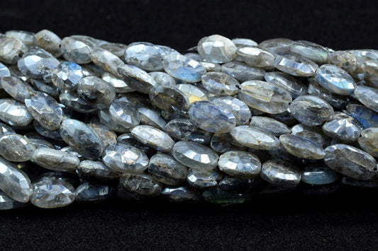 Labradorite Coated Oval faceted Beads, Labradorite Faceted Oval Shape Checker Cut Gemstone Loose Beads,Blue Fire Labradorite,Oval Beads,