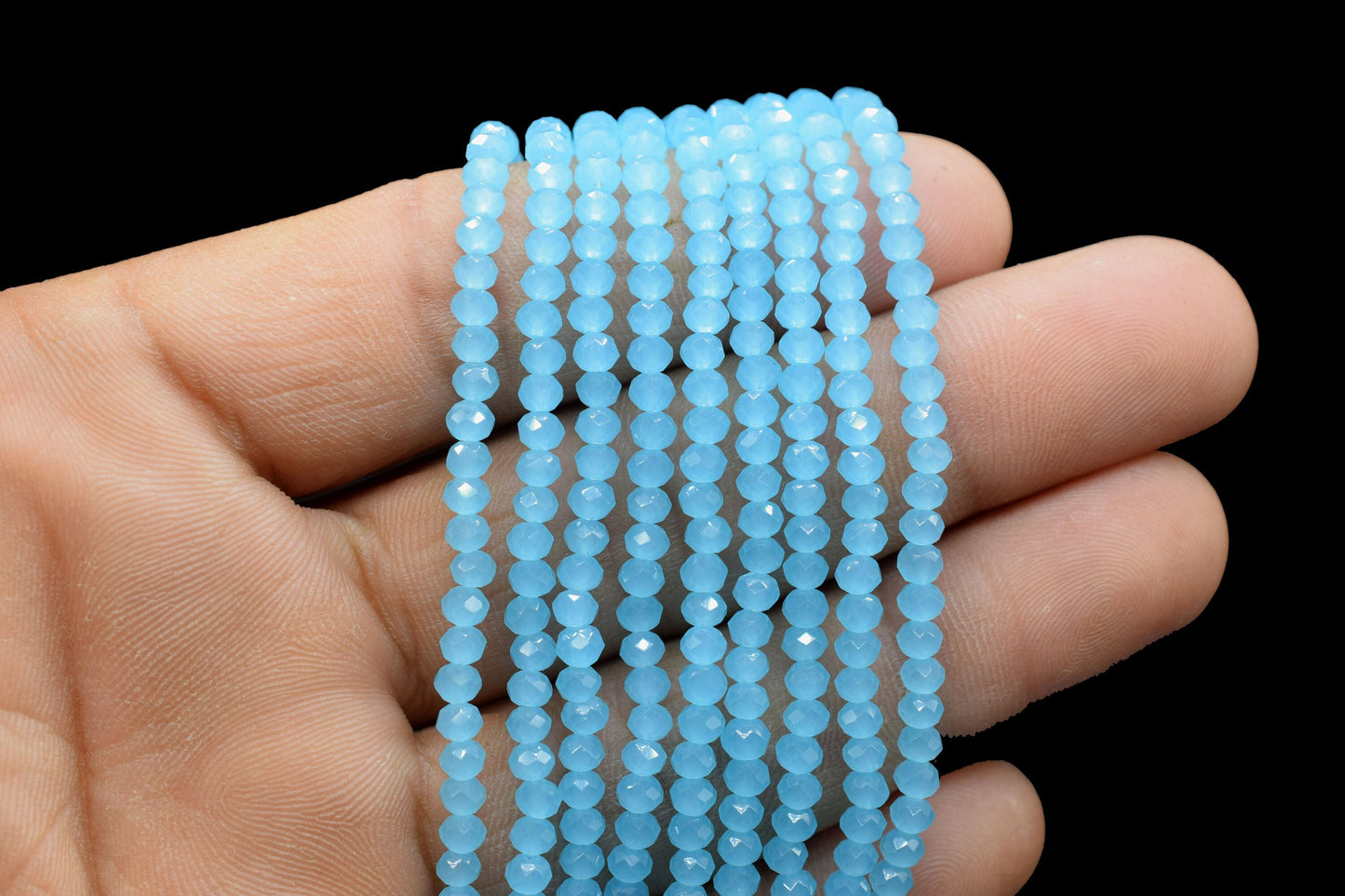 Peru AquaChalcedony Faceted Beads/Loose Stone Beads/JewelryMaking Beads/Aqua Chalcedony Beads Strand/Rondelle Beads/13 inche beads Strand