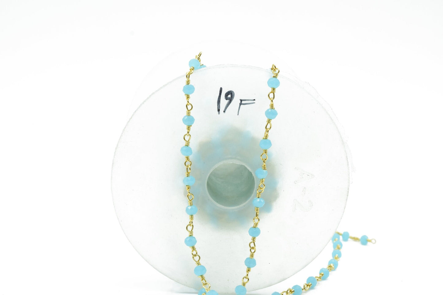 Peru Chalcedony 3mm Beaded Chain,Peru Chalcedony Wire Wrapped Chain,Peru Chalcedony Brass chain,Jewelry Making Chain,Beaded rosary chain,