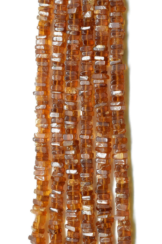 Hessonite Garnet 4 to 6mm Gemstone Smooth Square Heishi Beads,Minimalist Handmade Jewelry Birthstone,Handcut Heishi beads,garnet Heishi bead