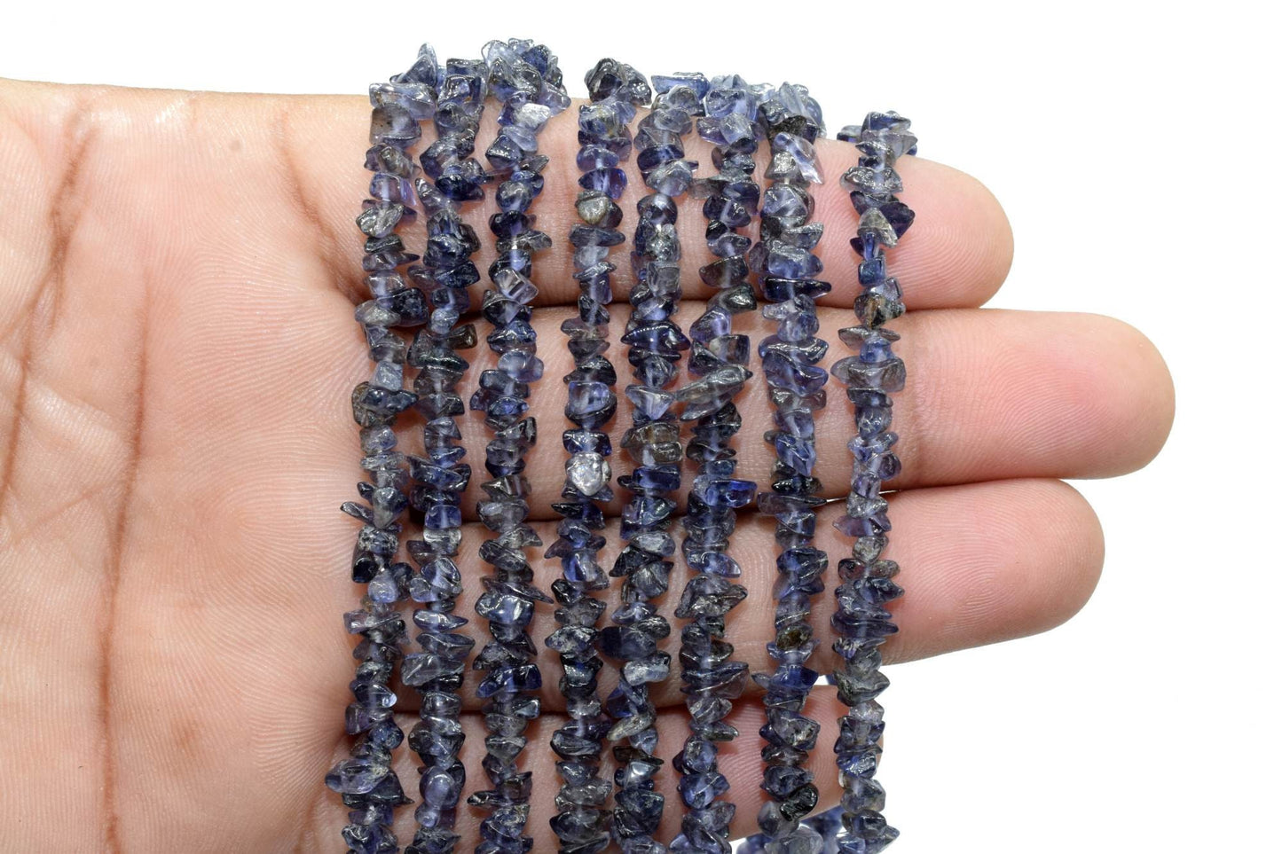 Natural Iolite Chip Beads Strand,Gemstone Chips,Jewelry Making Supply,Beading Supplies,Smooth Raw Gemstone Nuggets Chips,Iolite Uncut Beads