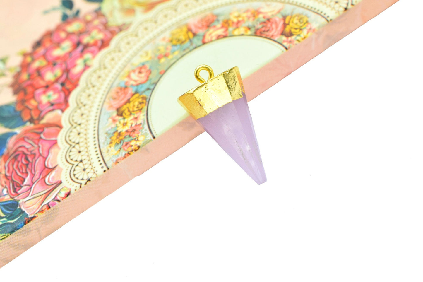 Rose Quartz Spike Point Pendant,Handmade Triangle Faceted Pointed Charms,Rose Quartz Jewelry Making Supply,Gemstone Single Bail Connector