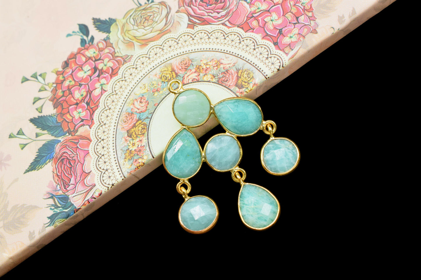 Gemstone Chandelier Earring Connectors,Handmade Station Link,Craft Supplies,Dangle Beads Jewelry,Mixed Shape Earring,Components Earring,Gift