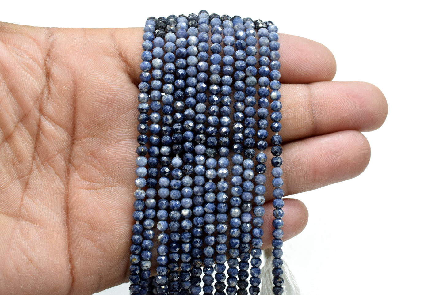 Blue sapphire Faceted Beads,Gemstone Beads Strand,3mm Rondelle,Blue sapphire Shaded Beads,Micro faceted beads,Precious Strand Beads Jewelry
