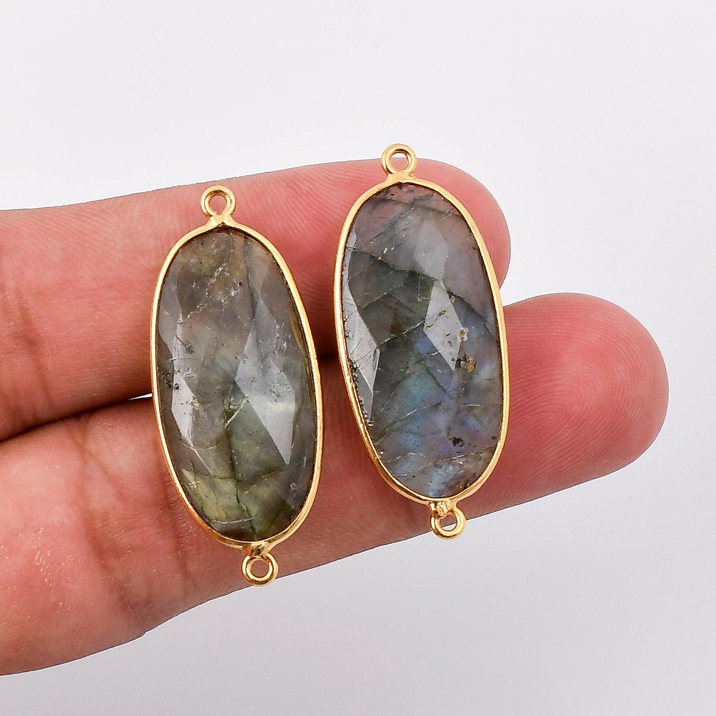 Labradorite 14x28mm Long oval Shape bezel,Gold Plated bezel,Labradorite Bezel Charm,Gold Vermeil Bezel,jewelry making charmGold-Filled bezel