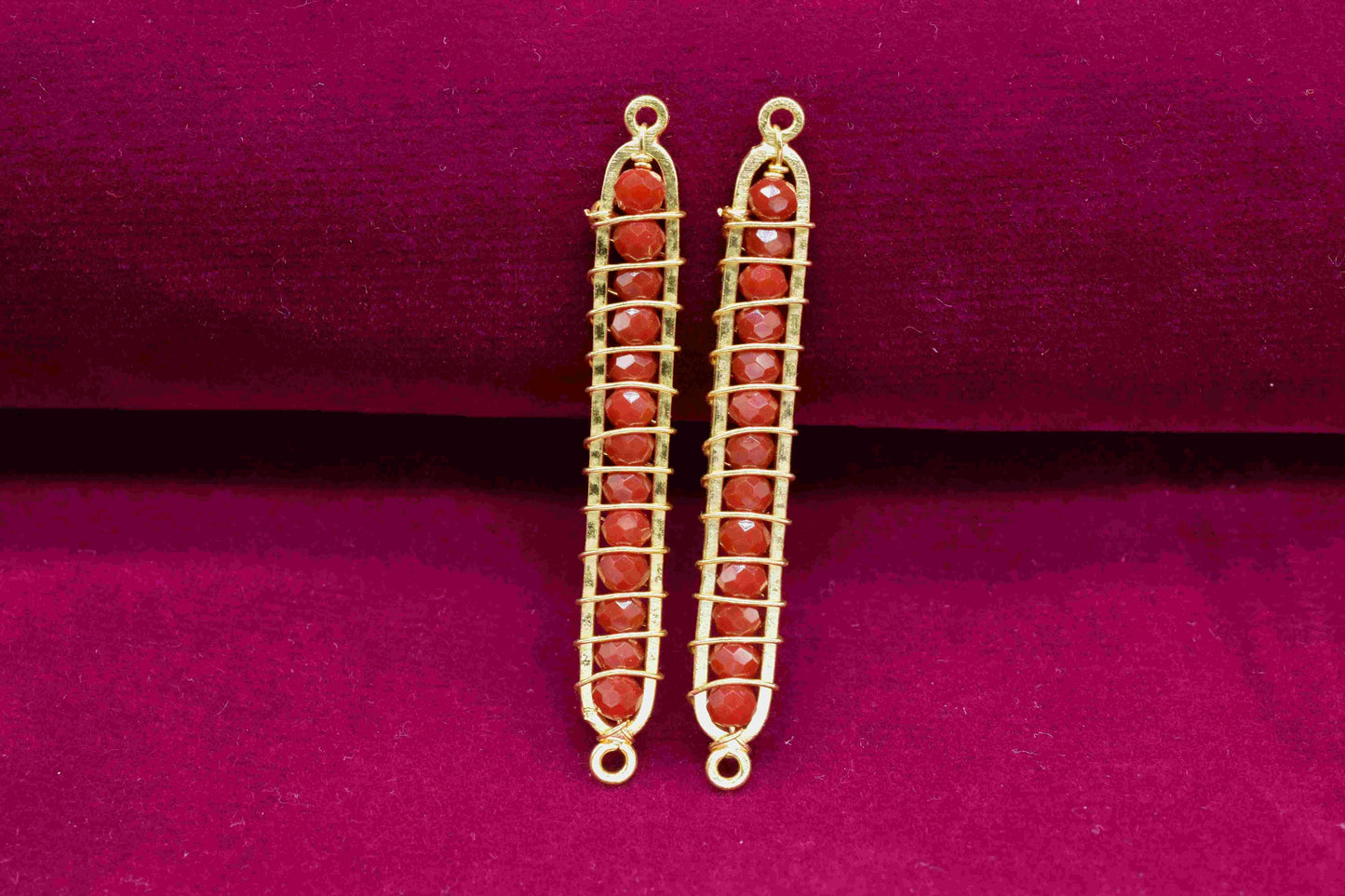 Natural Ruby beaded Bar Finding Connector,Bar Pendant,Ruby Necklace,Ruby Bar Bracelet,Beaded Bar Finding Component,Natural Ruby jewelry,Gift