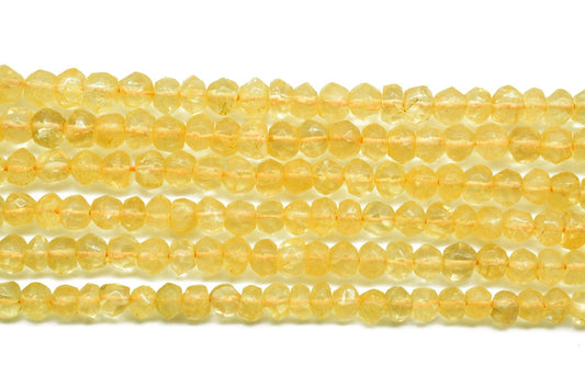 Citrine Beads | 3-5 mm Bead | 13 Inch Bead | Handcut Bead | Gemstone Bead | Jewelry Making | Round Bead | Stone Bead | Loose Bead | Gemstone
