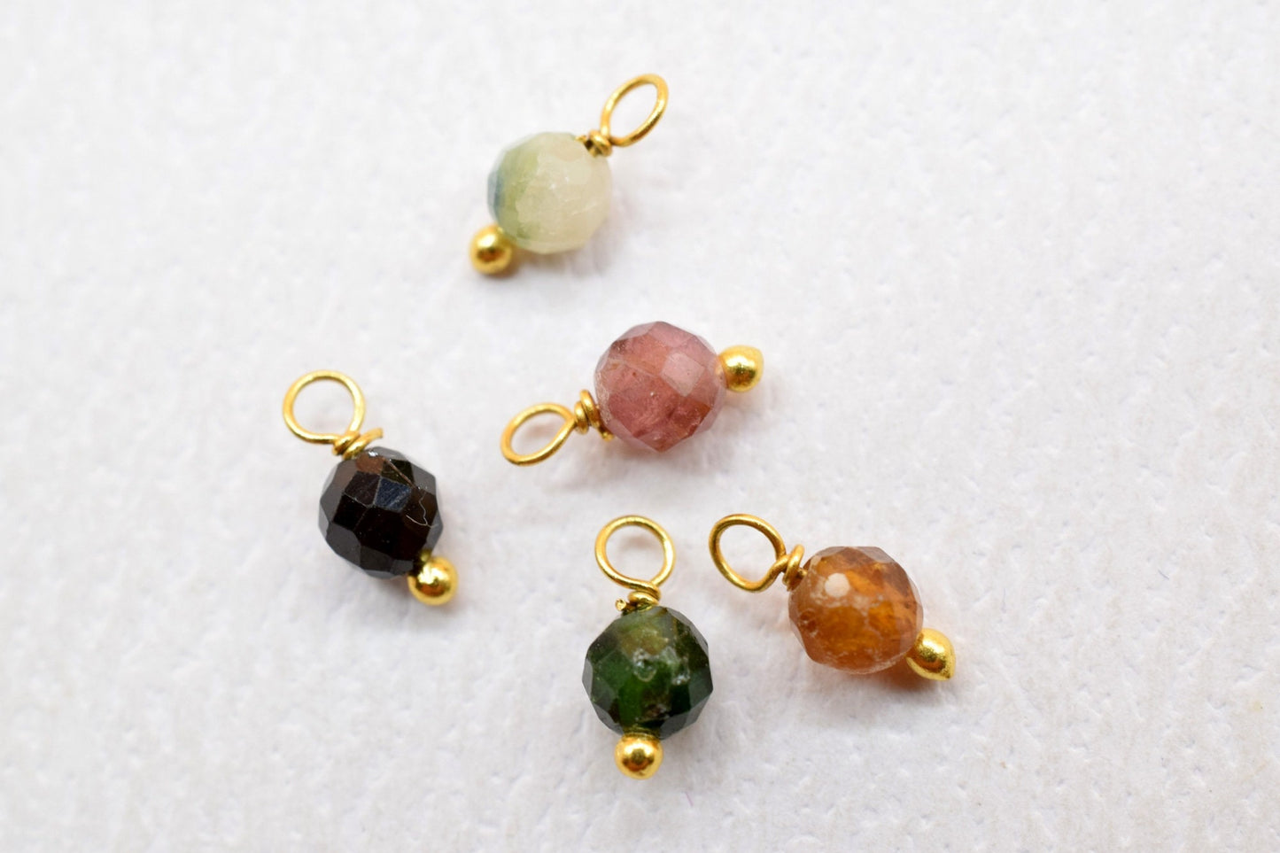 Multi Tourmaline Single wire wrapped Beads,Earring Components,Necklace Charm,Tourmaline dangle Beads,Bracelet Making Beads,Faceted Beads