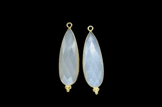 Grey Moonstone 10x30mm Bezel charms,Grey Moonstone Pendant,Station Bezel Link Supplies,Connector Pendant,Gemstone Teardrops,Jewelry making
