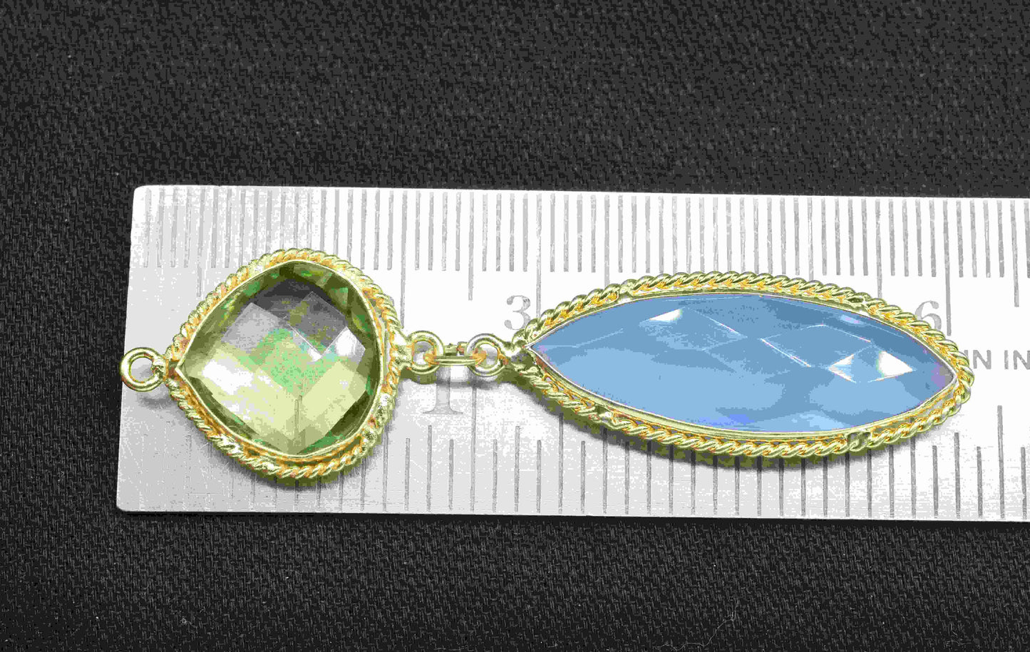 Green Amethyst Pendant Charms , Blue Chalcedony Dangle Earring Component , Multi Gemstone Dangle Earring , Component Jewelry , B'day Gift