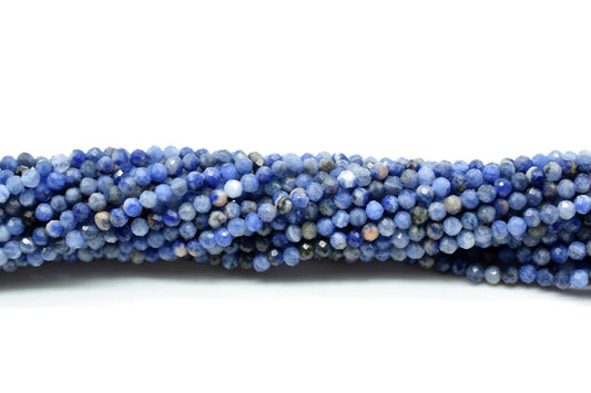 Natural Blue Sodalite Faceted beads,Tiny Spacer Beads,AAA Quality,Faceted Rondelle Beads,Jewellery Making beads,Rondelle beads strand,13''