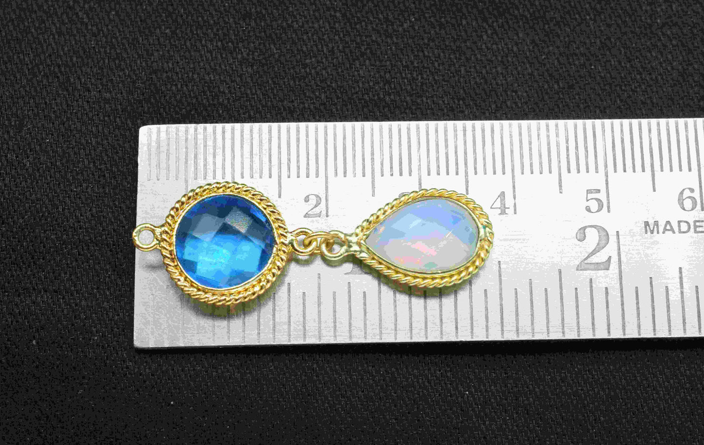 Blue Topaz Pendant Charms , Opalite Dangle Earring Component , Multi Gemstone Dangle Earring , Component Jewelry , B'day Gift