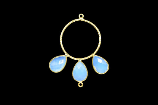 Opalite Jewelry Pendant/Gold Plated Jewellery/Connector Jewellery/Gemstone Jewellery/Brass Connector Jewellery/Double Bail Pendant/Gift