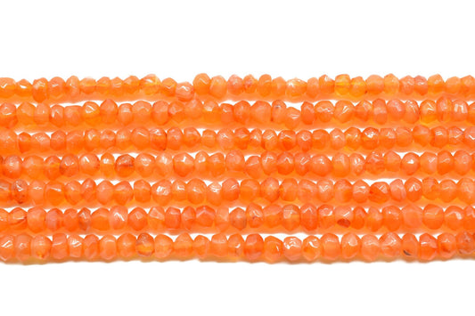 Natural Carnelian Rondelles Beads Stone, Carnelian Rondelle handcut faceted Beads wholesale price, Jewelry Making, Full Strand beads